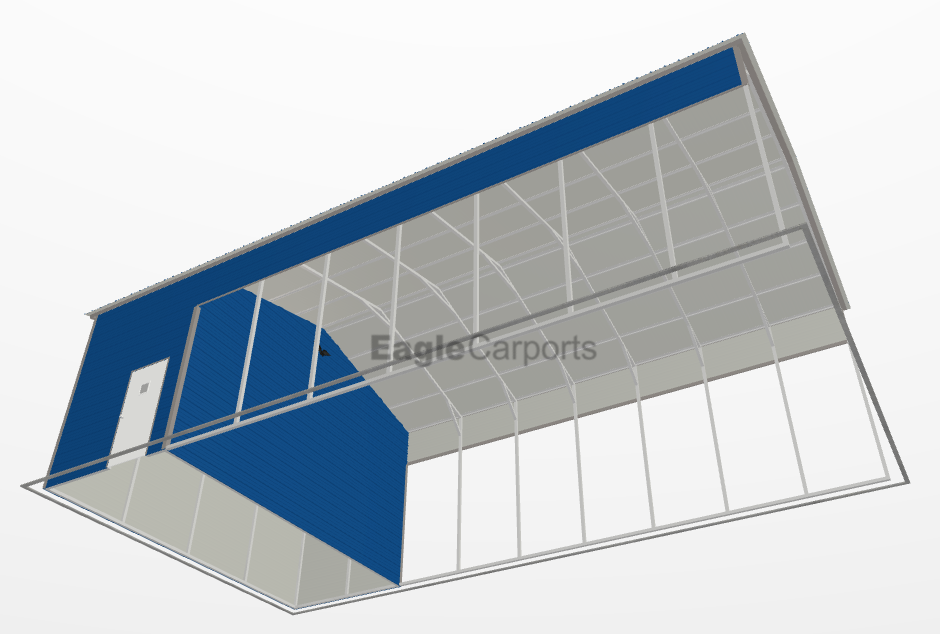 Vertical Roof Metal RV Combo Unit - 24X45X13