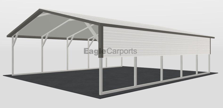 Boxed Eave Roof Carport - 20X25X6