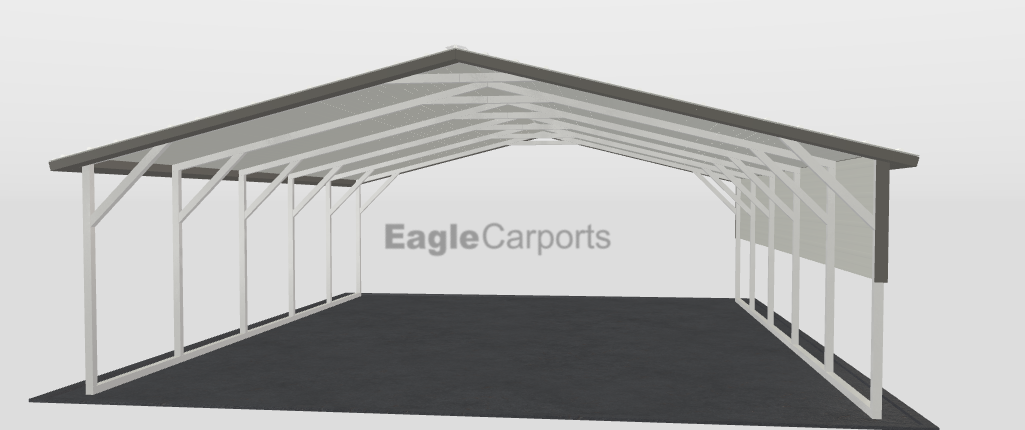 Boxed Eave Roof Carport - 20X25X6