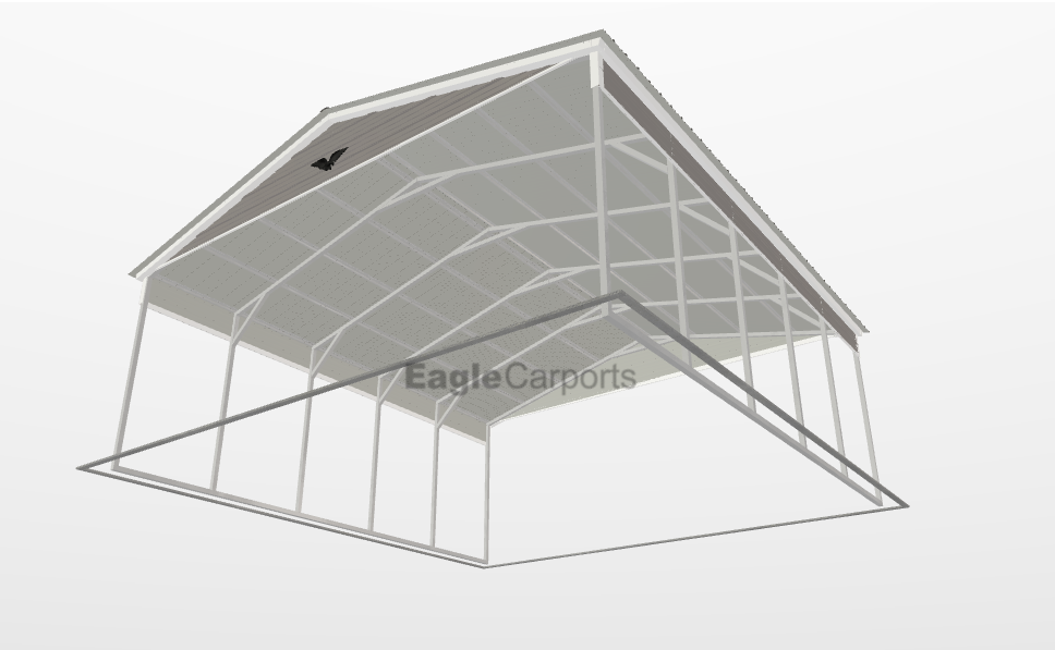 Boxed Eave Roof Standard Carport - 20X20X8