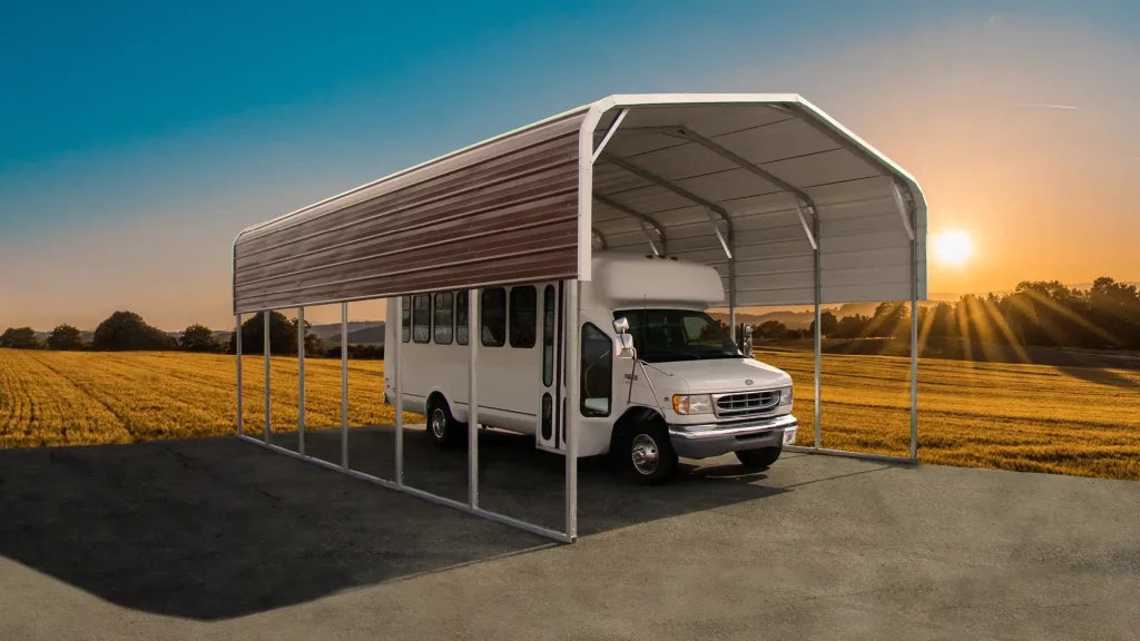 Regular Roof Metal Carport - 18X30X9