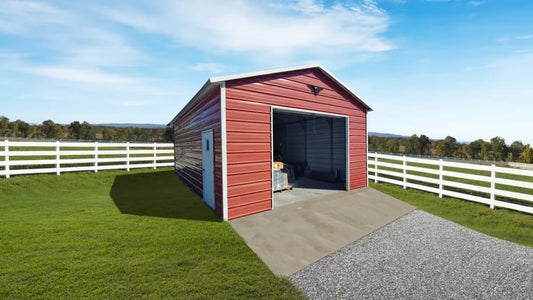 Boxed Eave Roof Metal Garage - 18X25X9