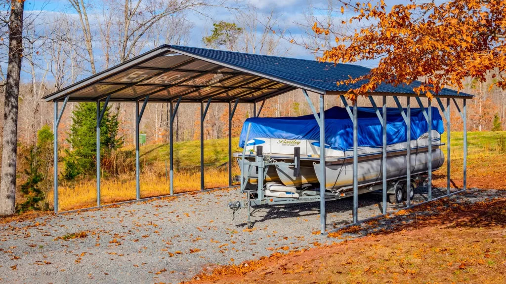 Vertical Roof 2 Bay Carport - 24X30X9