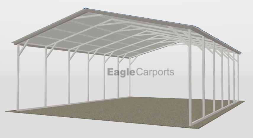 Vertical Roof 2 Bay Carport - 24X30X9