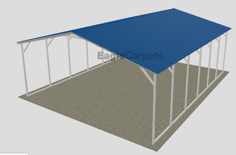 Vertical Roof 2 Bay Carport - 24X30X9