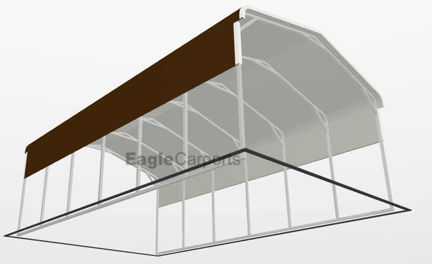 Regular Roof Metal Carport - 18X30X9