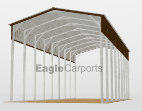 18x40x15 Metal RV Cover - Vertical Roof - Eagle Carports