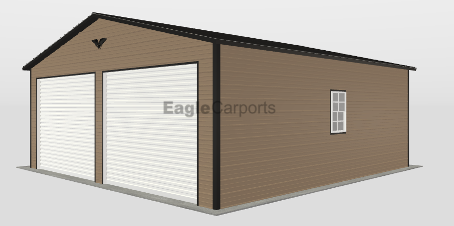 Boxed Eave Roof Metal Garage - 24X25X9