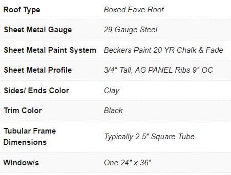 Boxed Eave Roof Metal Garage - 24X25X9