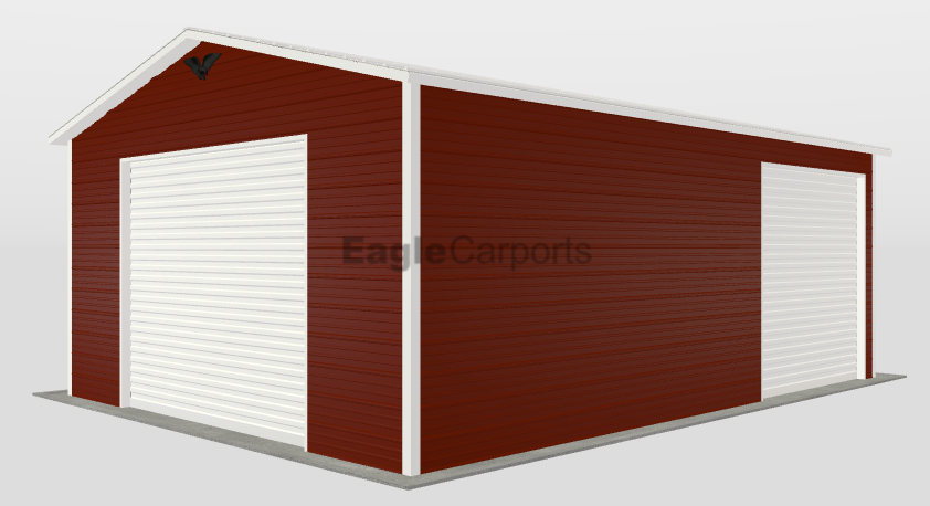 Boxed Eave Roof Metal Garage - 18X25X9