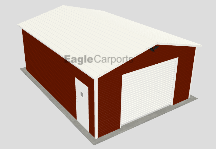 Boxed Eave Roof Metal Garage - 18X25X9