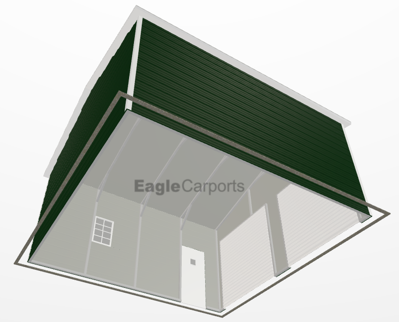 Boxed Eave Roof Metal Garage - 20X20X10